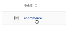 ecommerce データセットがハイライト表示されている