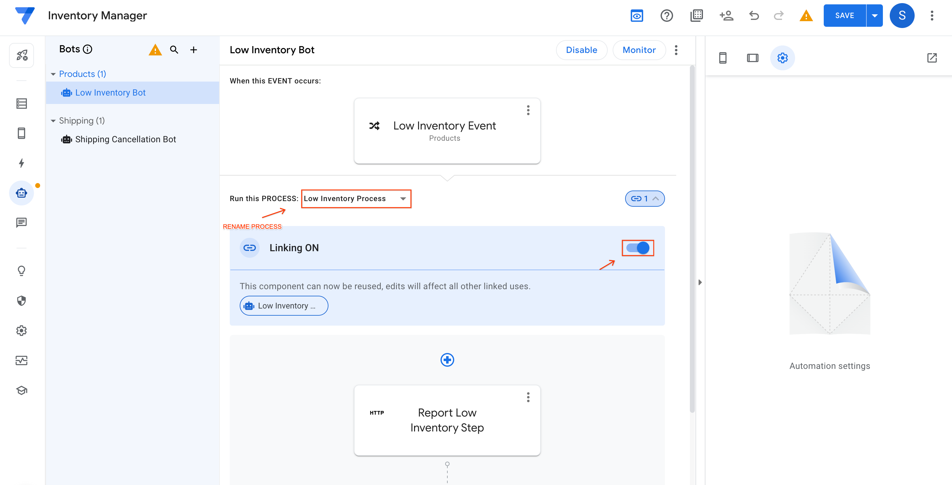 Low Inventory Process