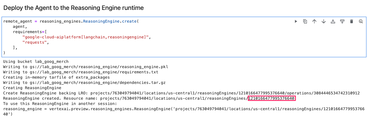 Reasoning Engine ID