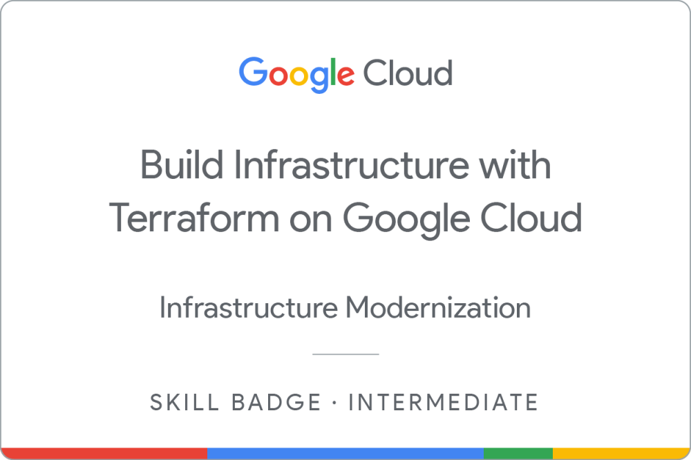 Build Infrastructure with Terraform on Google Cloud のバッジ