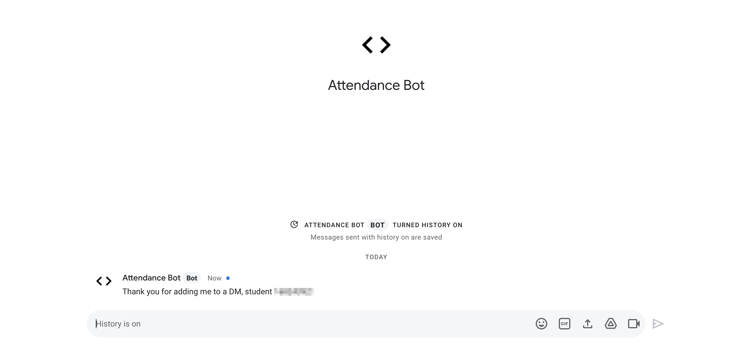 Attendance bot output