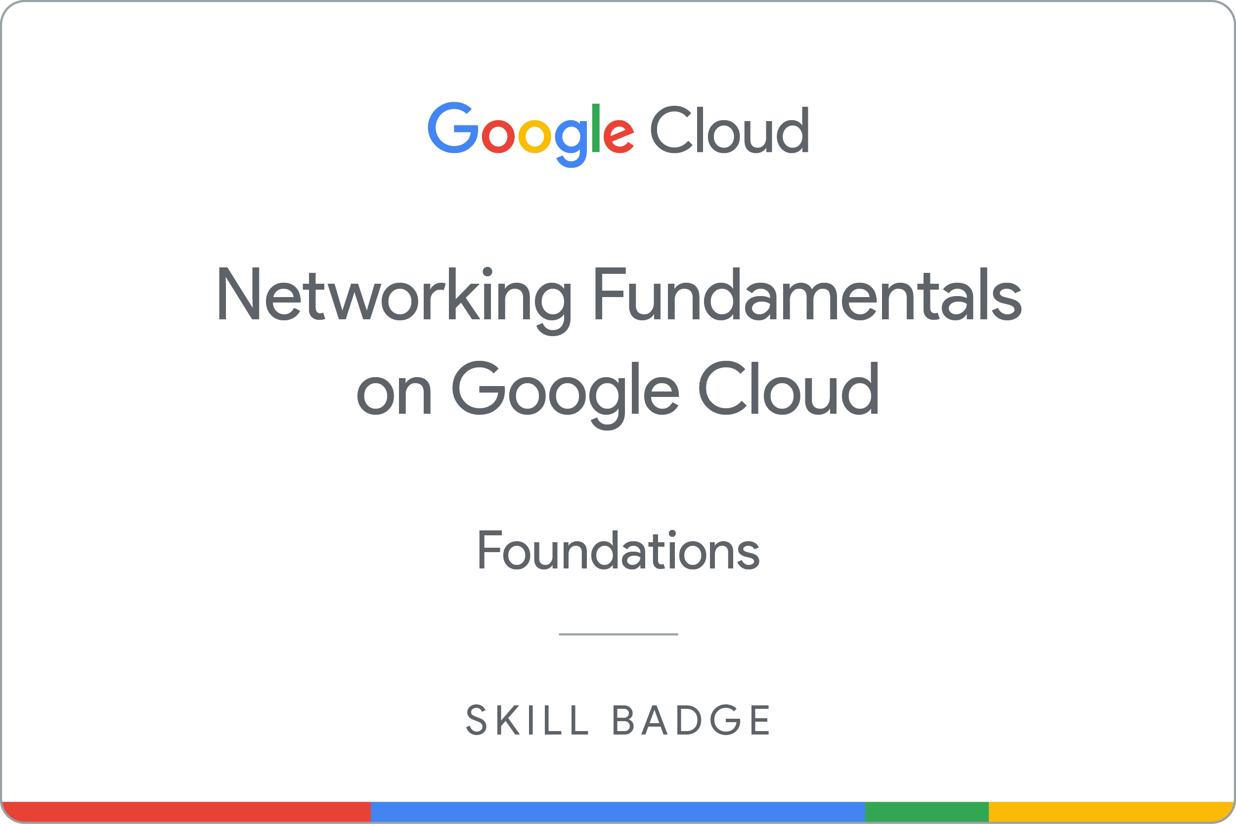 Networking Fundamentals on Google Cloud badge