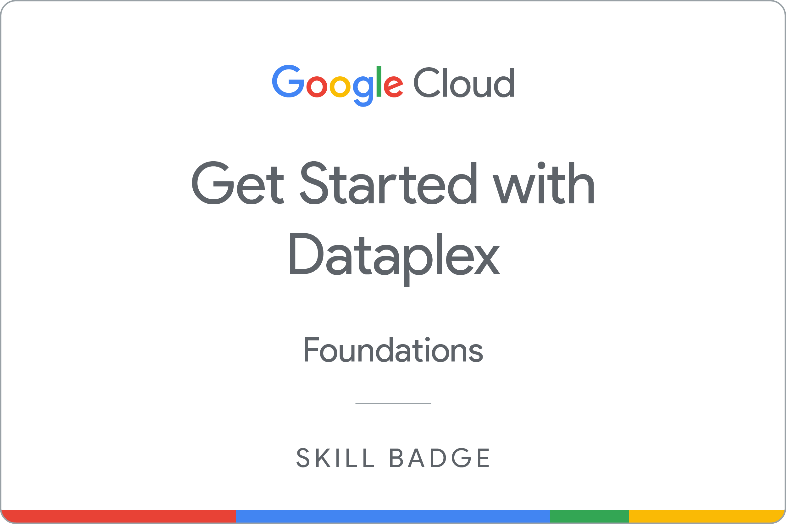 Get Started with Dataplex badge