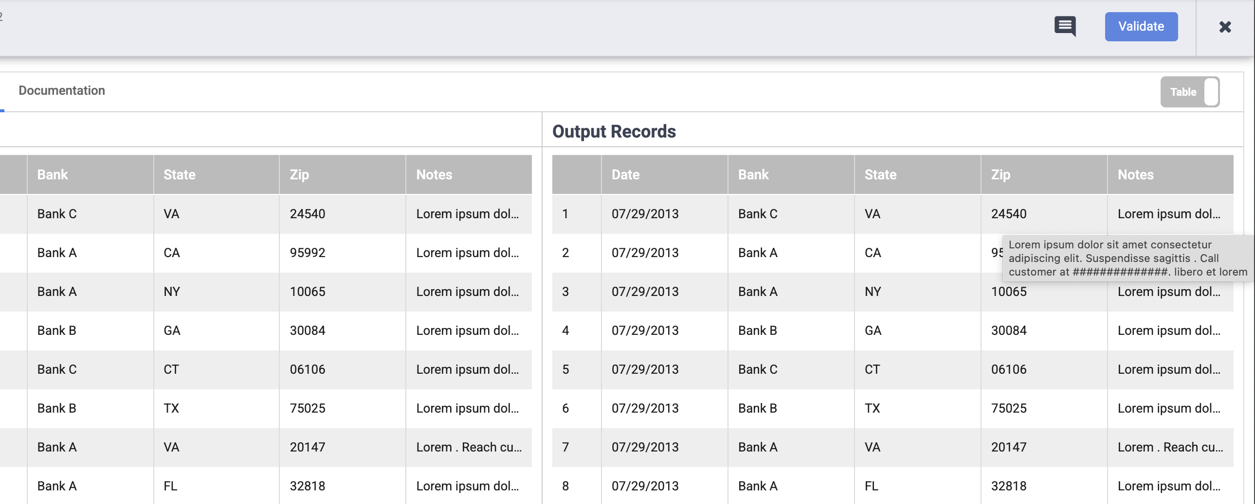 Pipeline preview output results