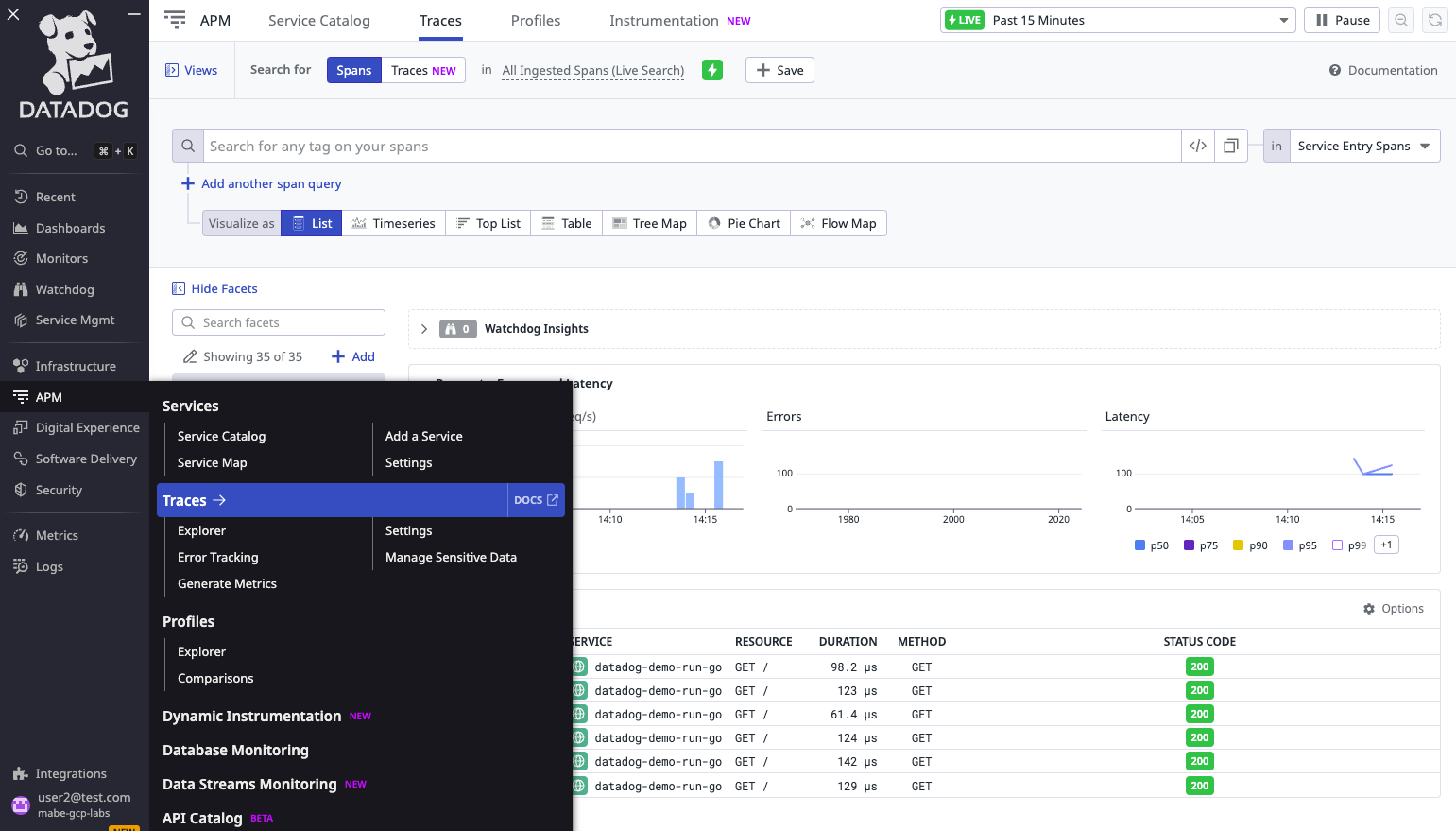 datadog traces