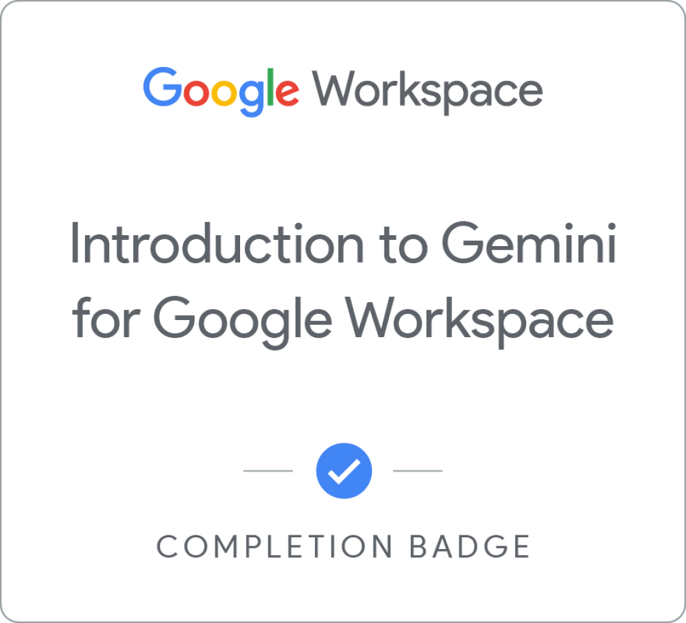 Introduction to Gemini for Google Workspace - 한국어 배지