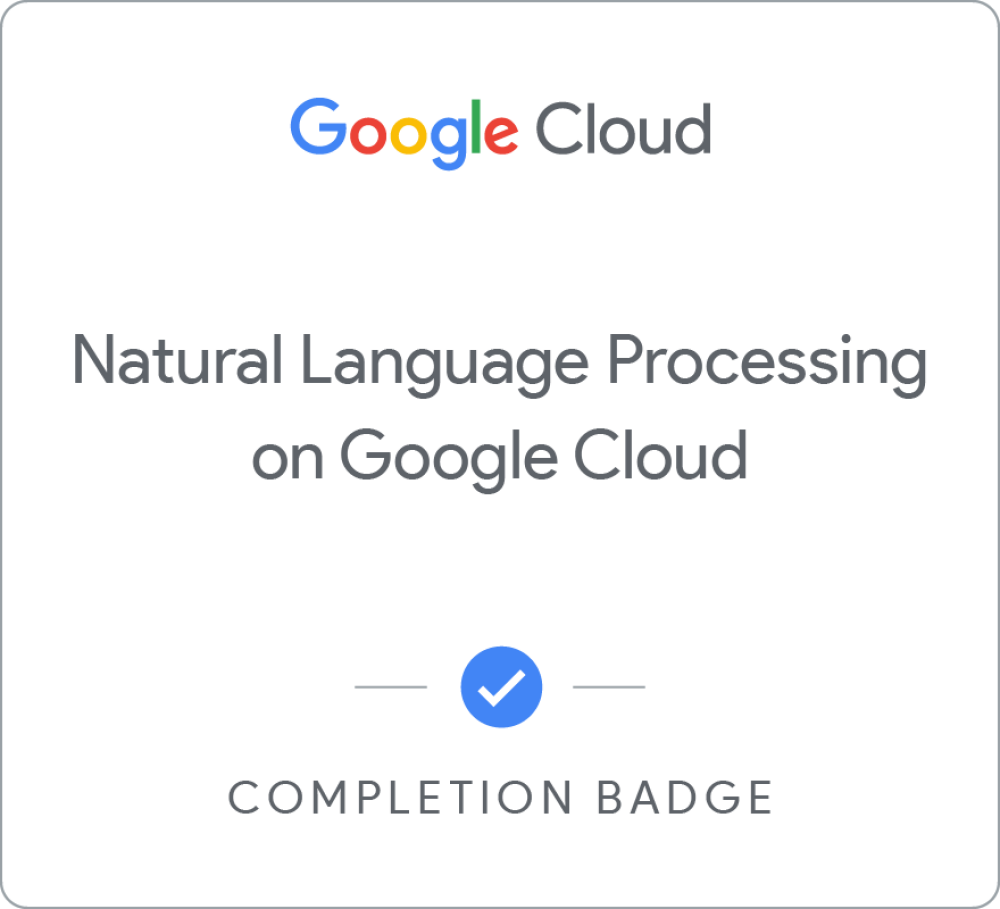 Selo para Natural Language Processing on Google Cloud