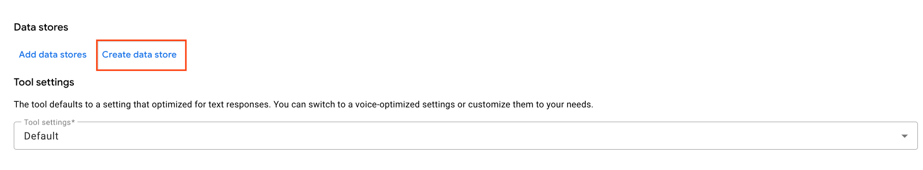 Create new data store