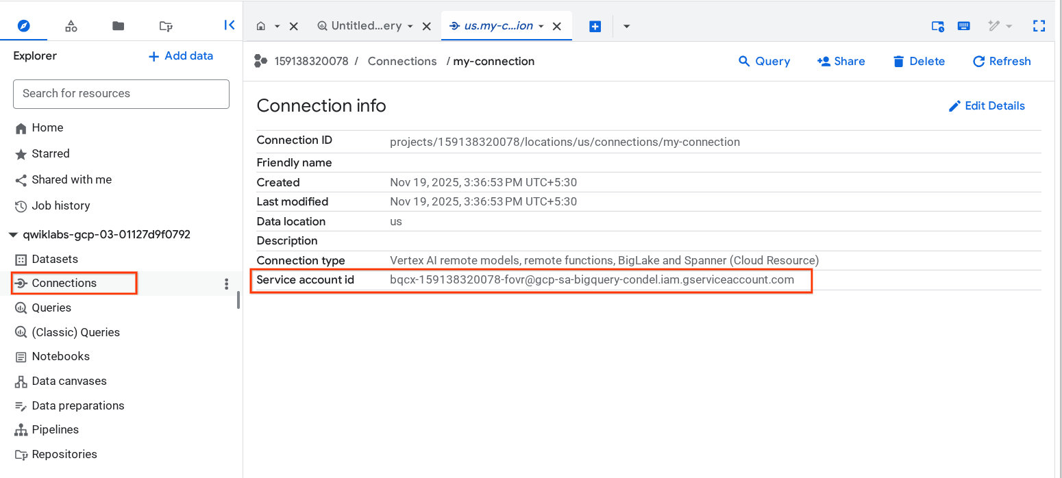my-connection のエクスプローラ