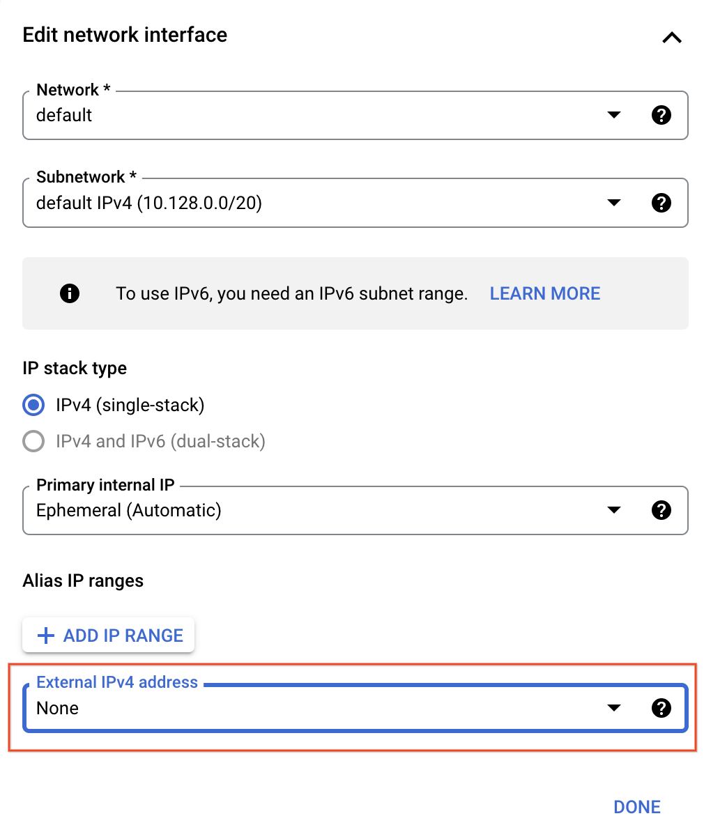 network interface fillout out