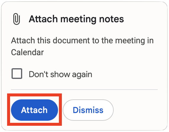 attach meeting notes
