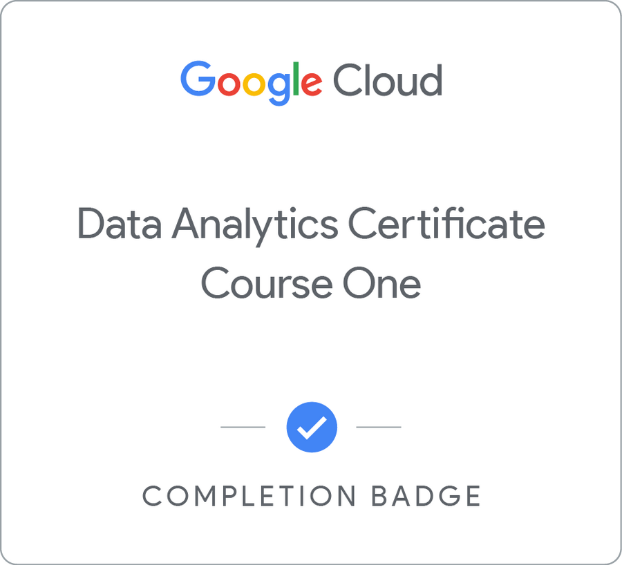 Odznaka za ukończenie szkolenia Introduction to Data Analytics in Google Cloud