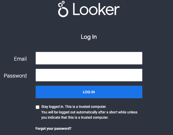 Looker login page