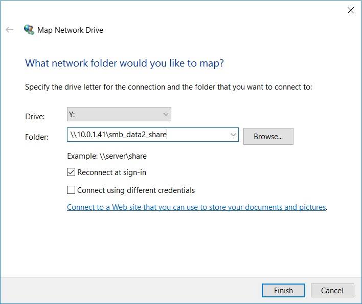 The Map Network Drive window