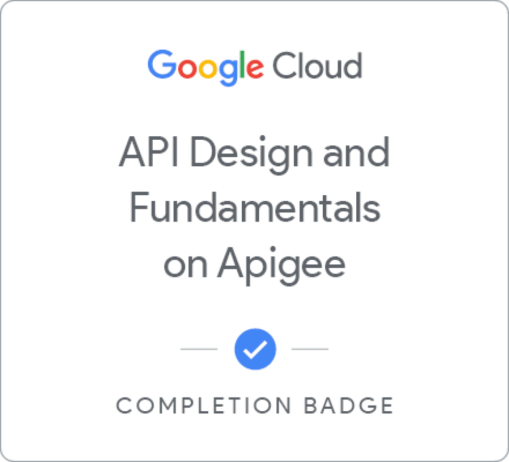 Badge untuk API Design and Fundamentals of Google Cloud's Apigee API Platform