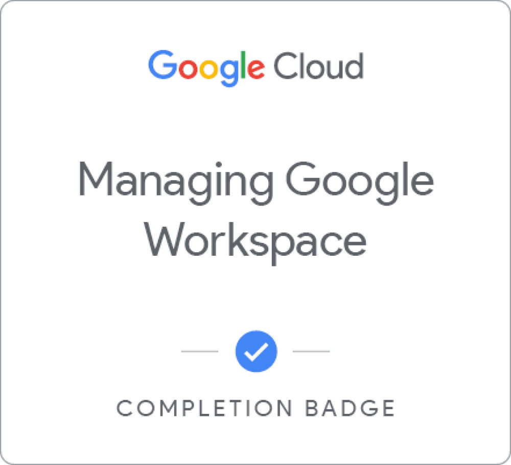 Odznaka dla Managing Google Workspace