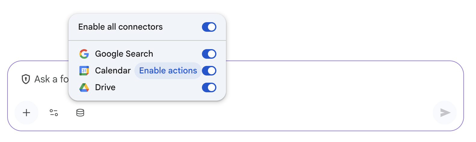Connectors enable actions