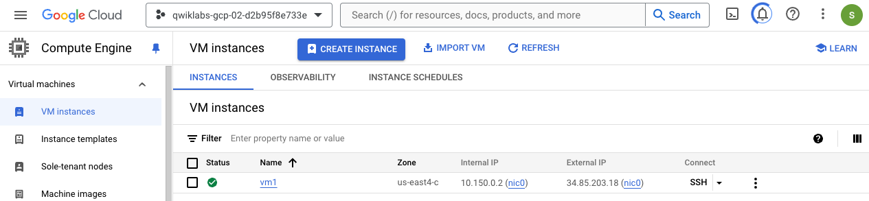 Existing virtual machine