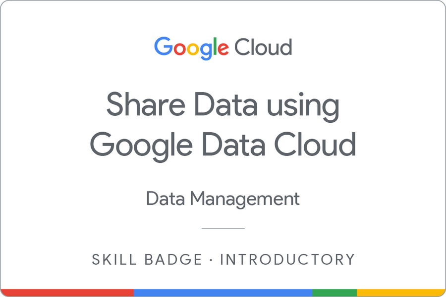 Odznaka za ukończenie szkolenia Share Data Using Google Data Cloud