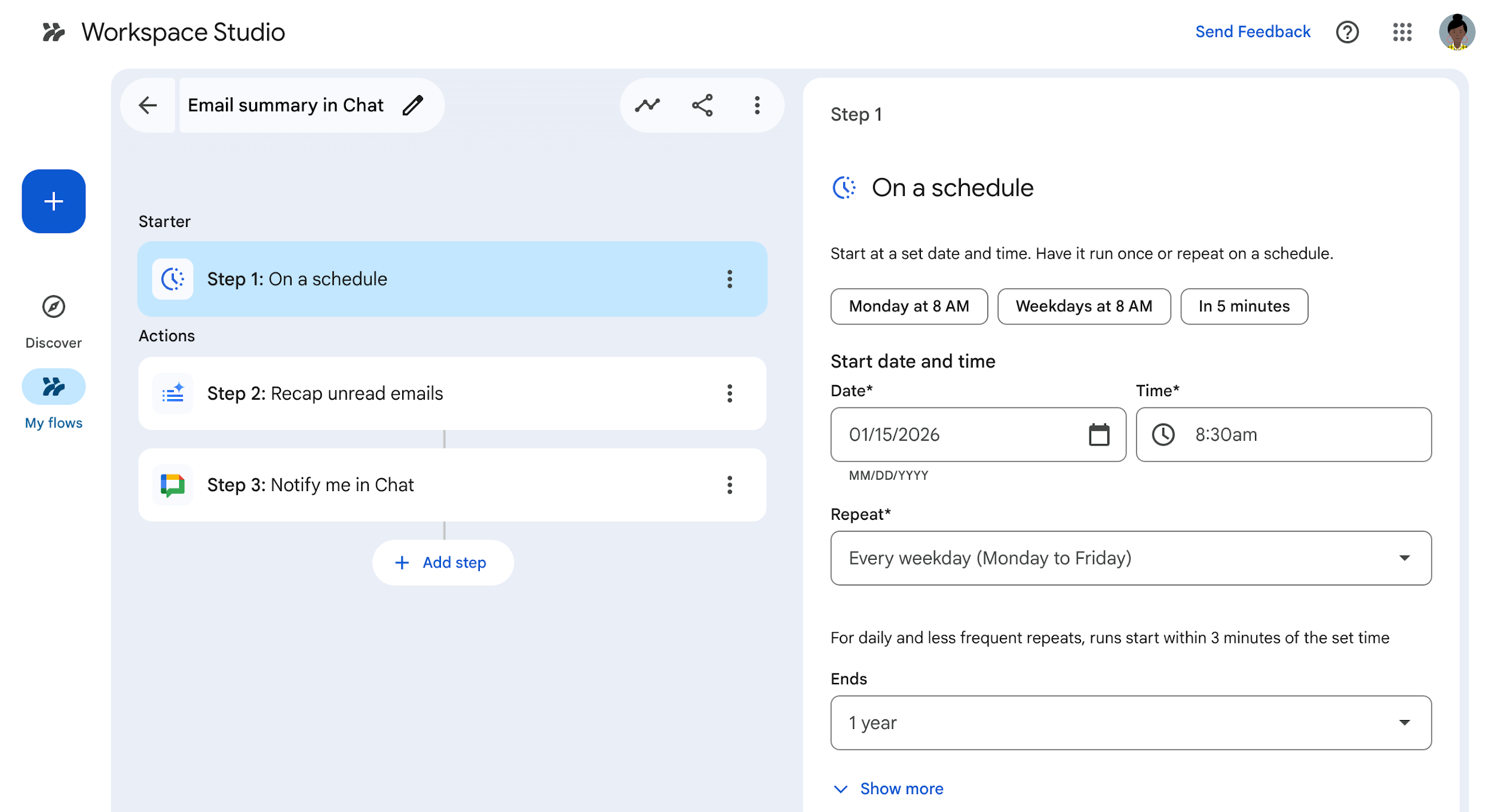 Step 1: On a schedule edit box