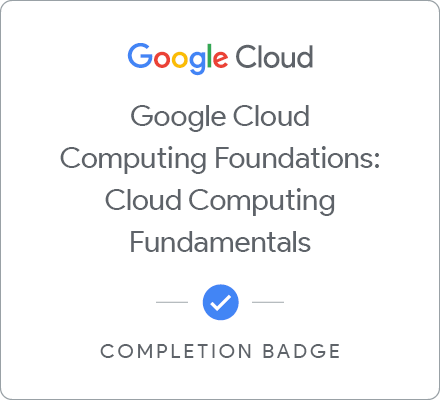 Selo para Google Cloud Computing Foundations: Cloud Computing Fundamentals - Português Brasileiro