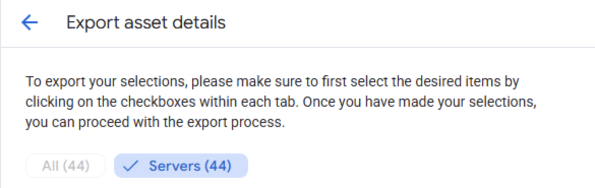 Export servers details.