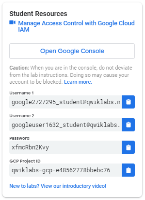 O painel Conexão do laboratório que fornece as credenciais do laboratório