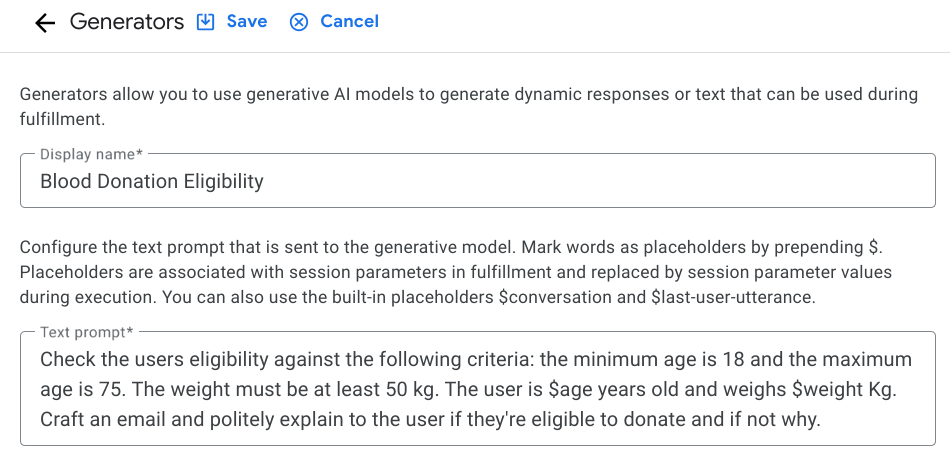 Update generator