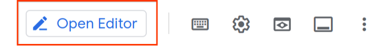 Open Editor button highlighted