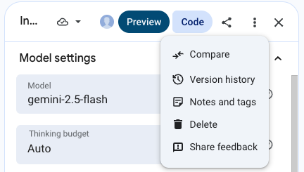 Compare prompts page overview