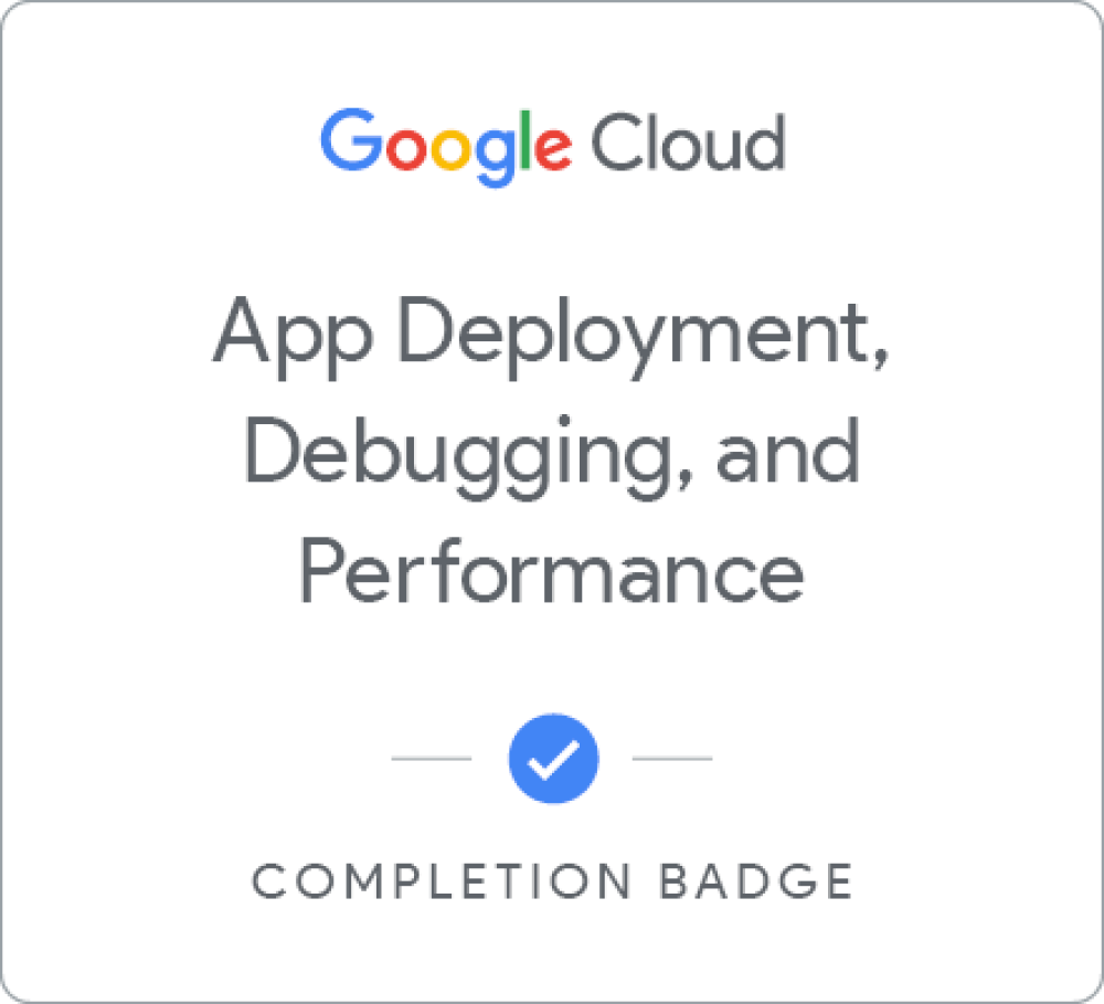 Insignia de App Deployment, Debugging, and Performance - Español