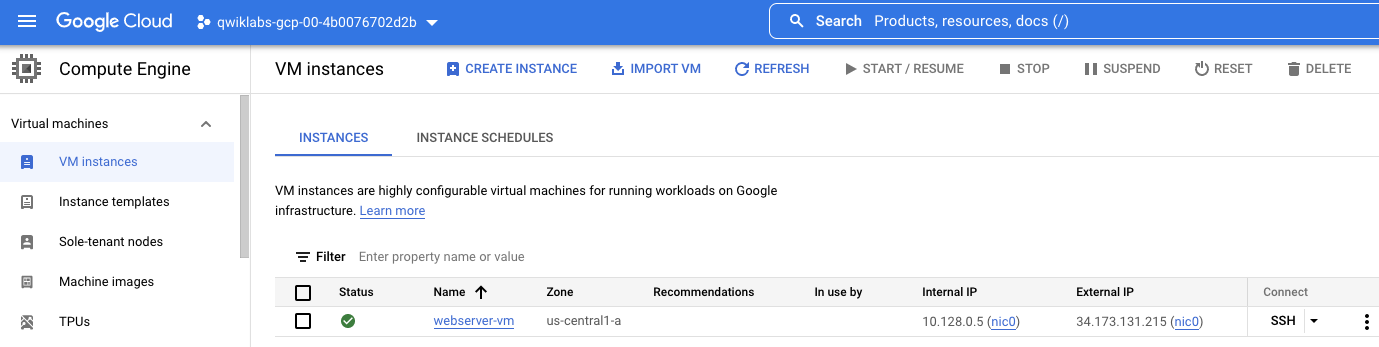VM が作成されたことを確認する
