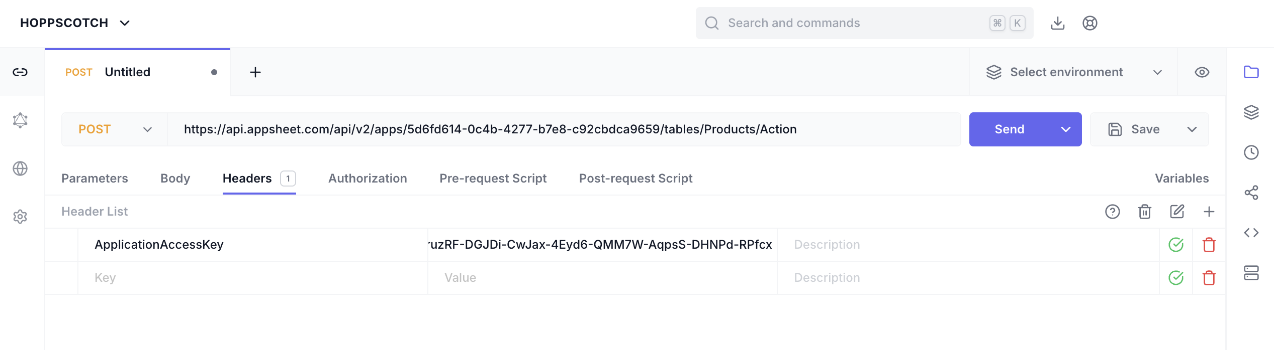 Rest Client entry with the aforementioned values.