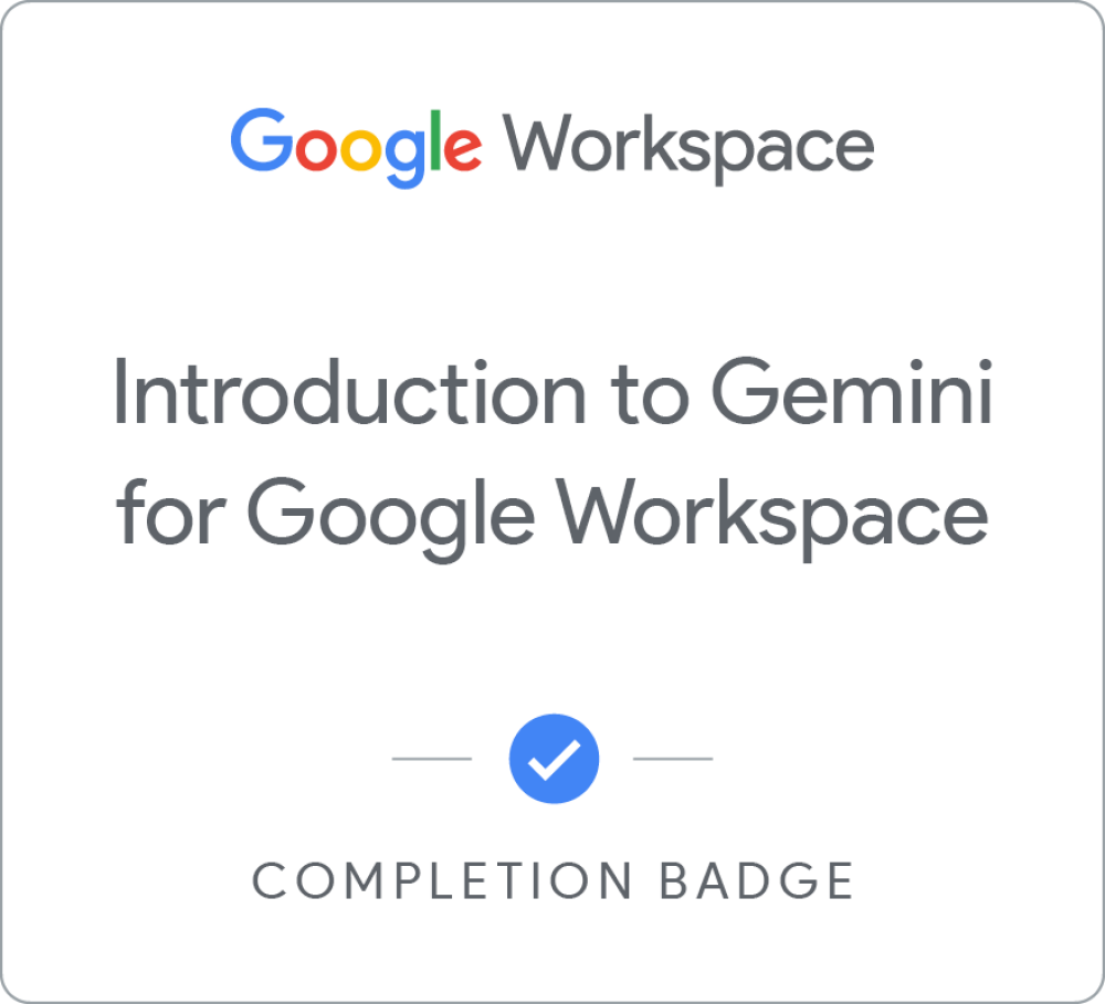 Badge pour Introduction to Gemini for Google Workspace - Français