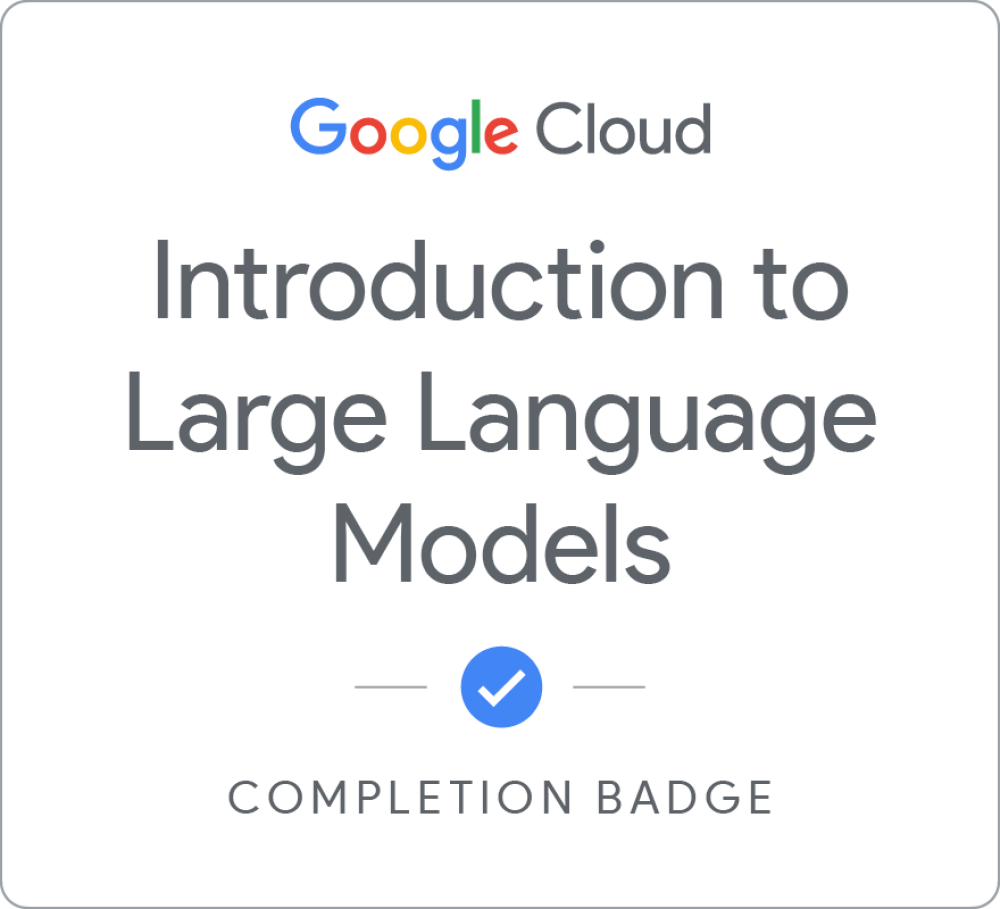 Badge für Introduction to Large Language Models - Deutsch