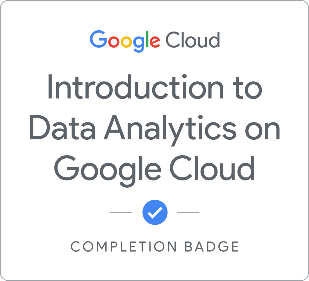 Badge for Introduction to Data Analytics on Google Cloud