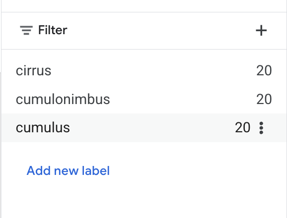 Filter menu