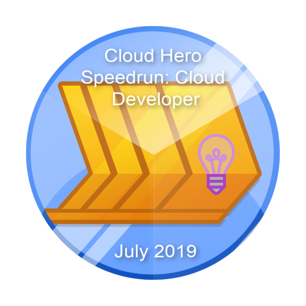 Cloud Hero Speedrun: Cloud Developer のバッジ