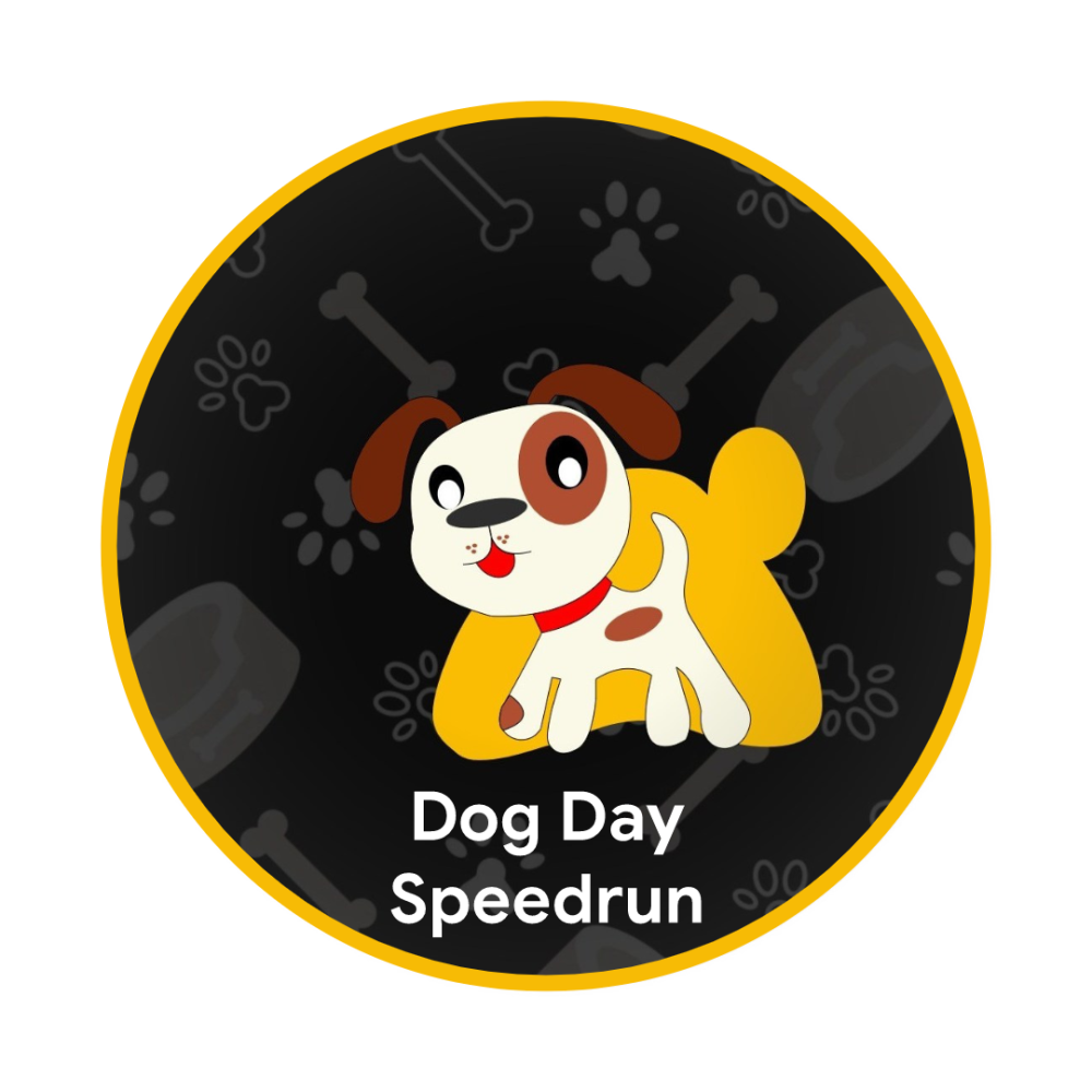 Badge for Dog Day Speedrun
