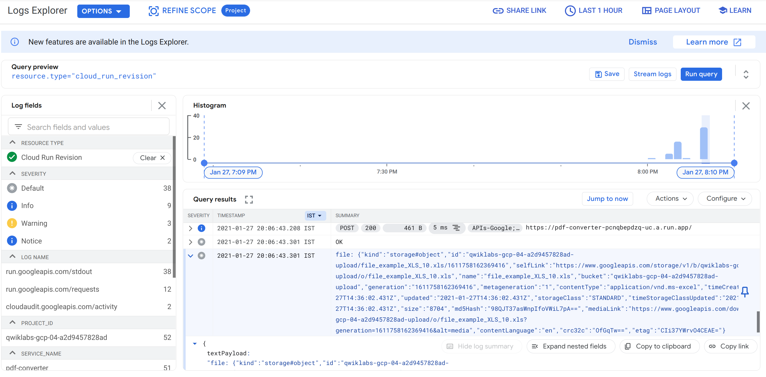 Query results