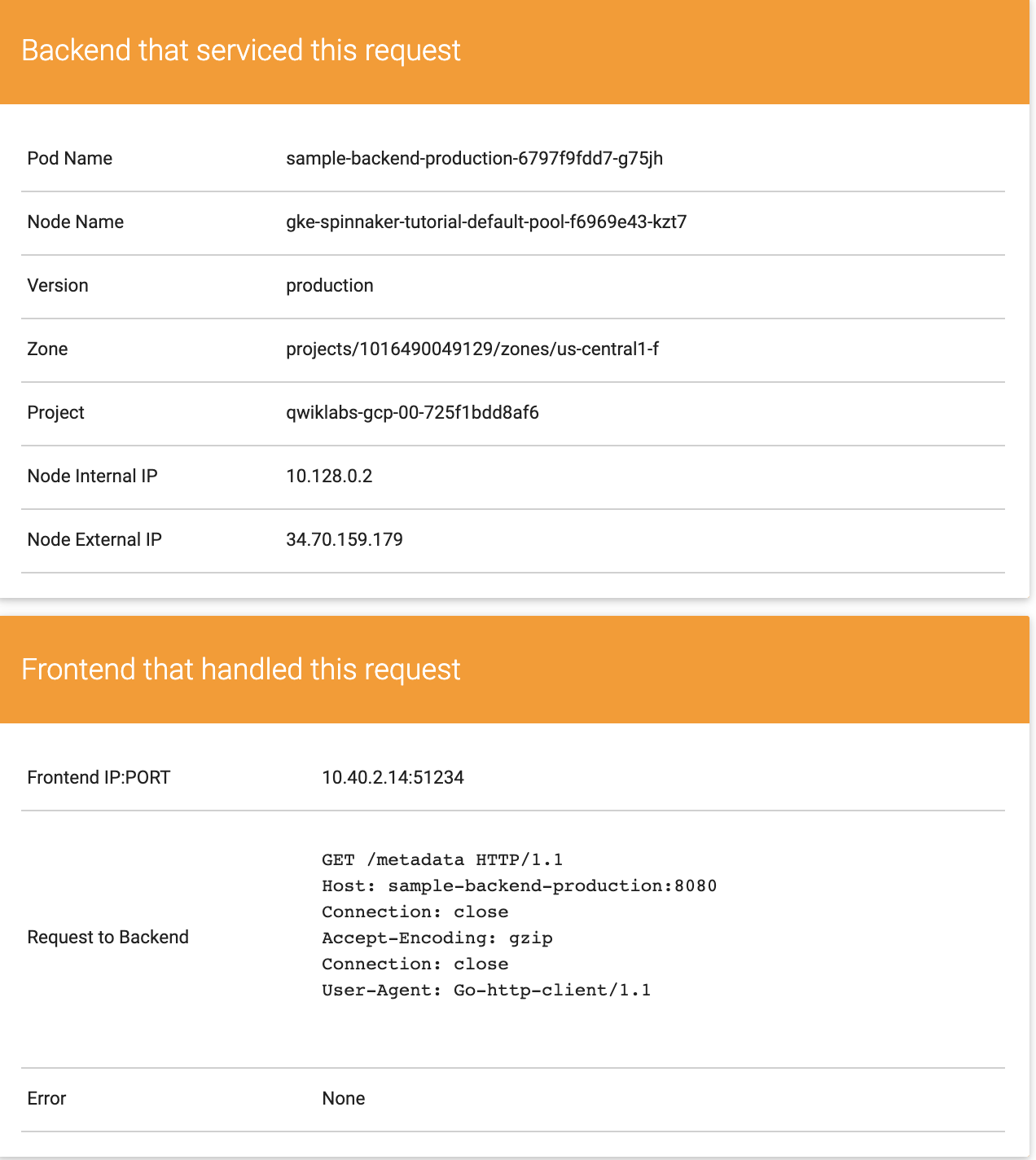 Orange production version of the UI