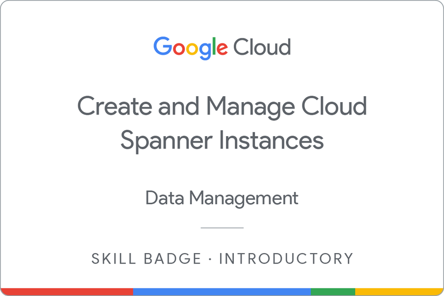Odznaka za ukończenie szkolenia Create and Manage Cloud Spanner Instances