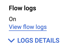 The View Flow Logs option highlighted within the Flow Logs menu.