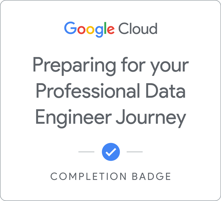 Odznaka za ukończenie szkolenia Preparing for your Professional Data Engineer Journey