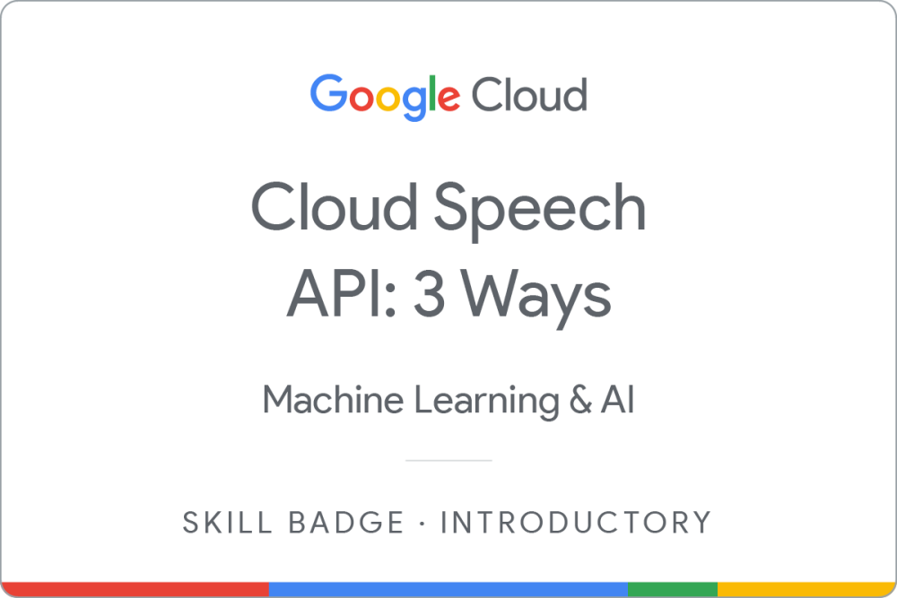 Cloud Speech API: 3 Ways徽章