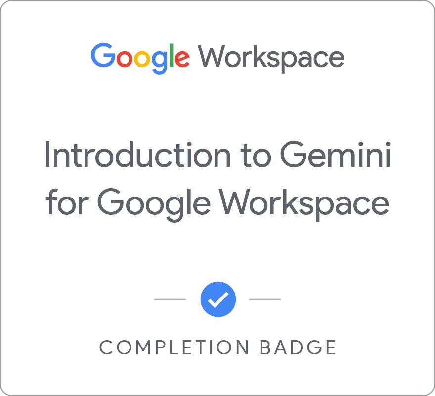 Badge for Introduction to Gemini for Google Workspace