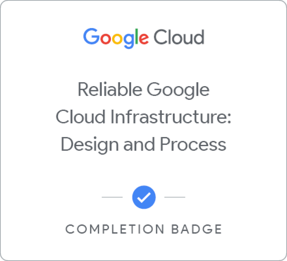 Значок за Reliable Google Cloud Infrastructure: Design and Process