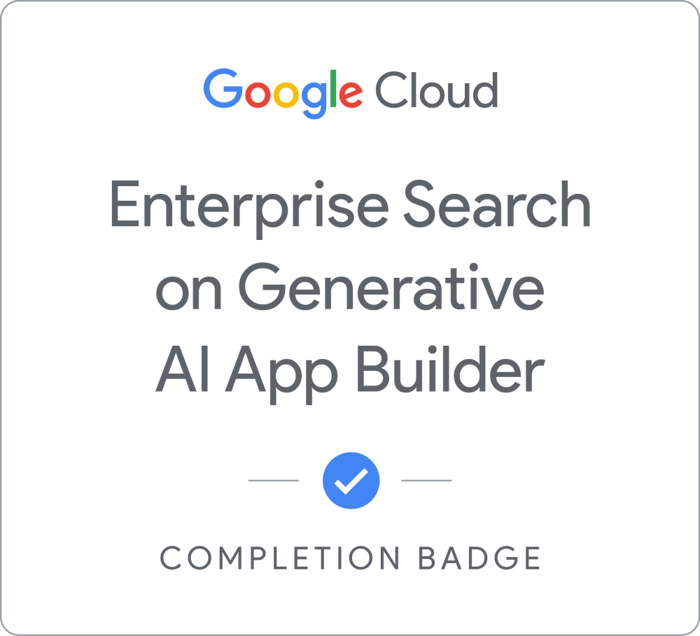 Badge for Enterprise Search on Generative AI App Builder