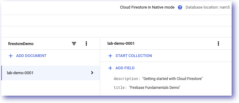 Cloud Firestore data