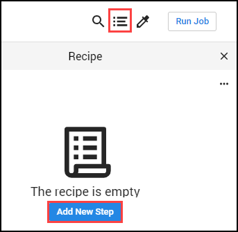 Icône de recette et bouton &quot;Add New Step&quot; (Ajouter une étape)